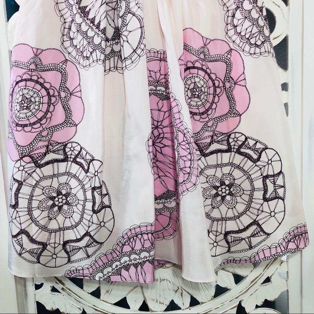 tibi Pink Silk Paisley Strapless Dress - Picture 2 of 6